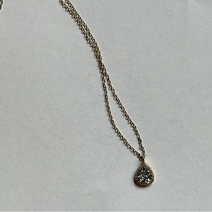 Melissa Moran druzy necklace, gold plated chain